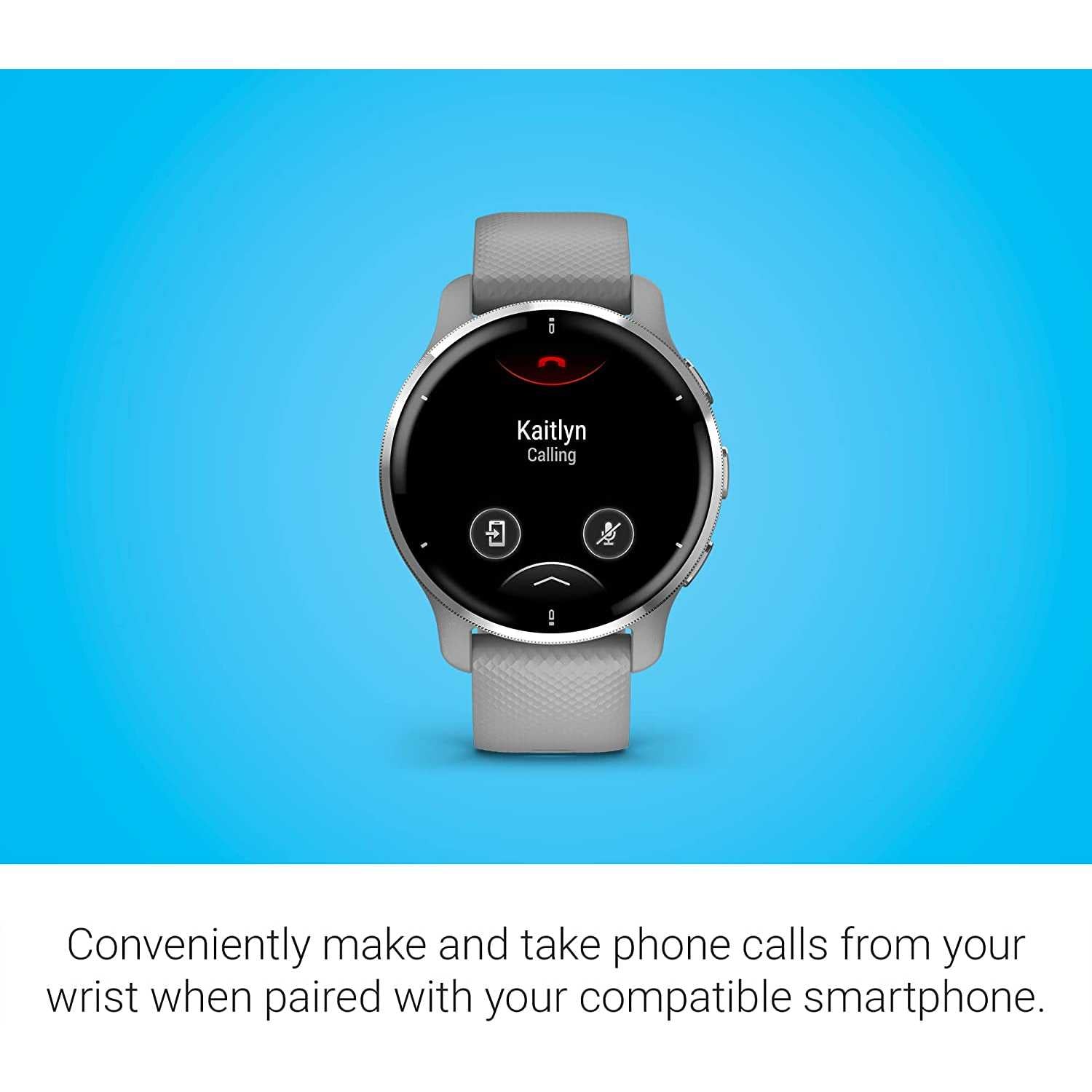Garmin Venu 2 Plus, Smartwatch AMOLED 1,3", Microfono e cassa, Musica, Garmin Pay, +25 App sport, GPS, Cardio, SpO2 (Silver & Powder Gray)
