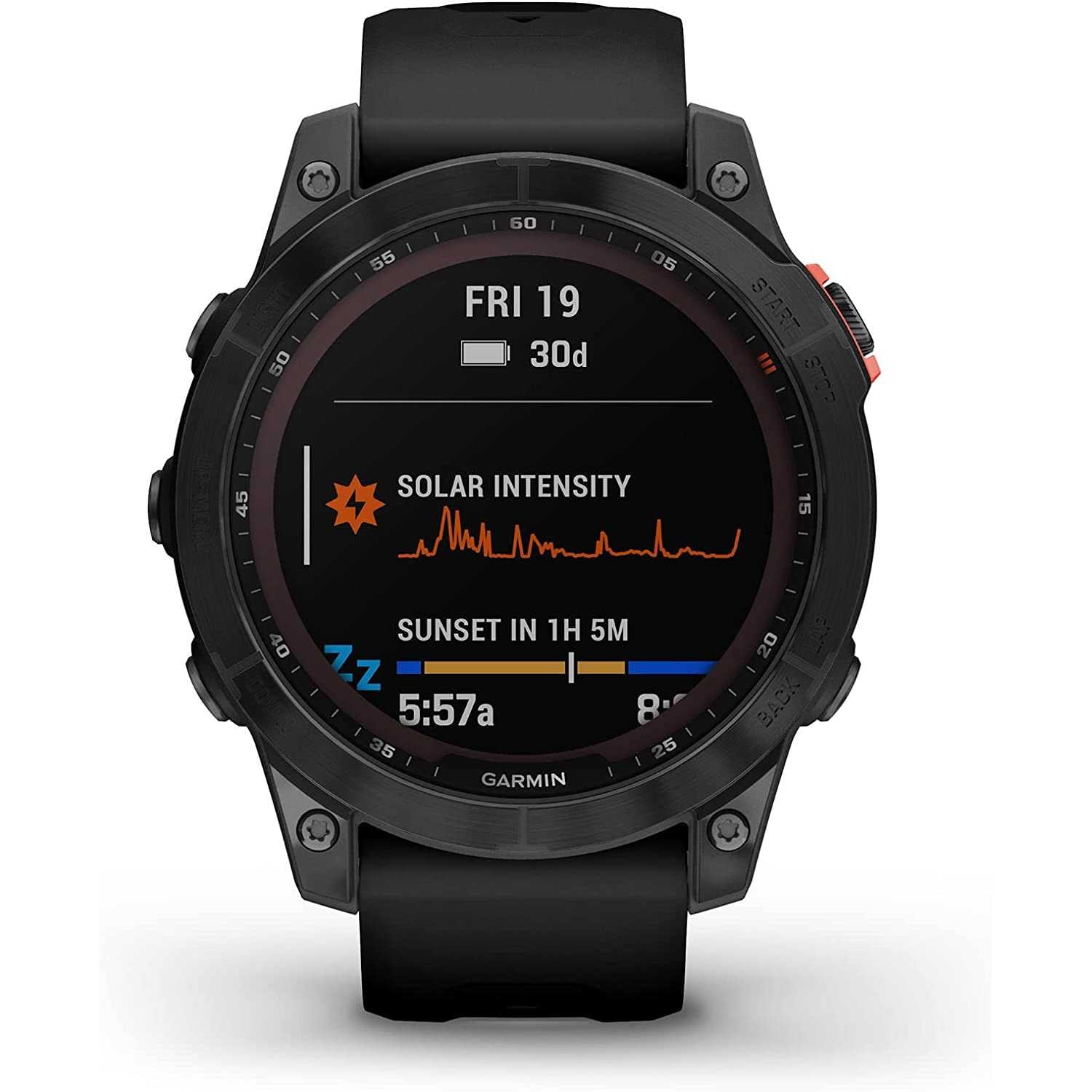 Garmin fēnix 7 Solar, Smartwatch con ricarica solare, 47mm, Display 1,3", Touchscreen, +30 Sport, GNSS multi-band, Cardio, SpO2, Mappe, Musica, Garmin Pay, Autonomia 22 giorni (Slate Gray & Black) fēnix 7 Solar 47 mm Slate Gray & Black
