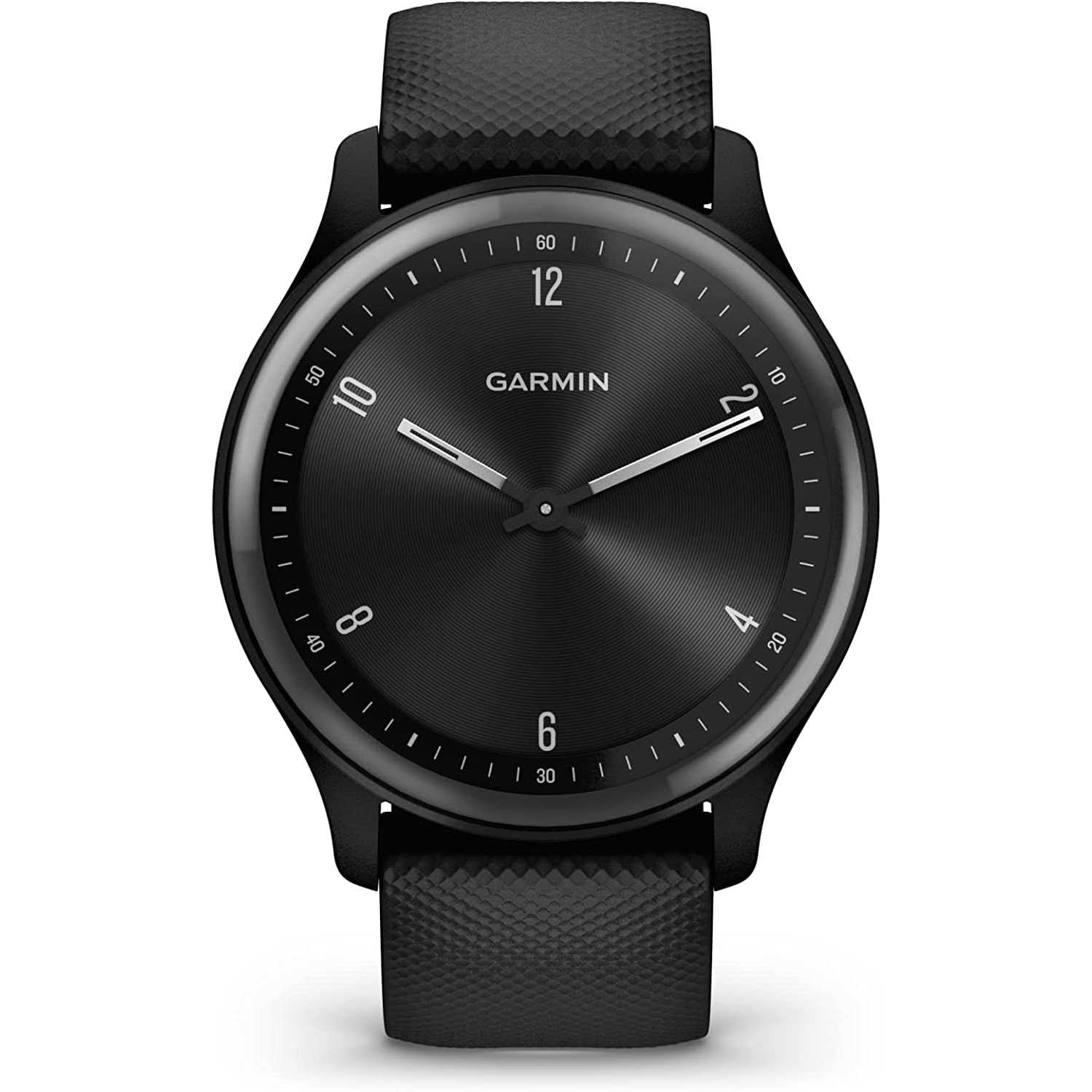 Garmin vívomove Sport, Smartwatch ibrido, Cassa 40mm, Touchscreen OLED e Lancette, Cardio, SpO2, GPS connesso, Monitoraggio 24/7, Notifiche, Calendario, SMS emergenza (Black)