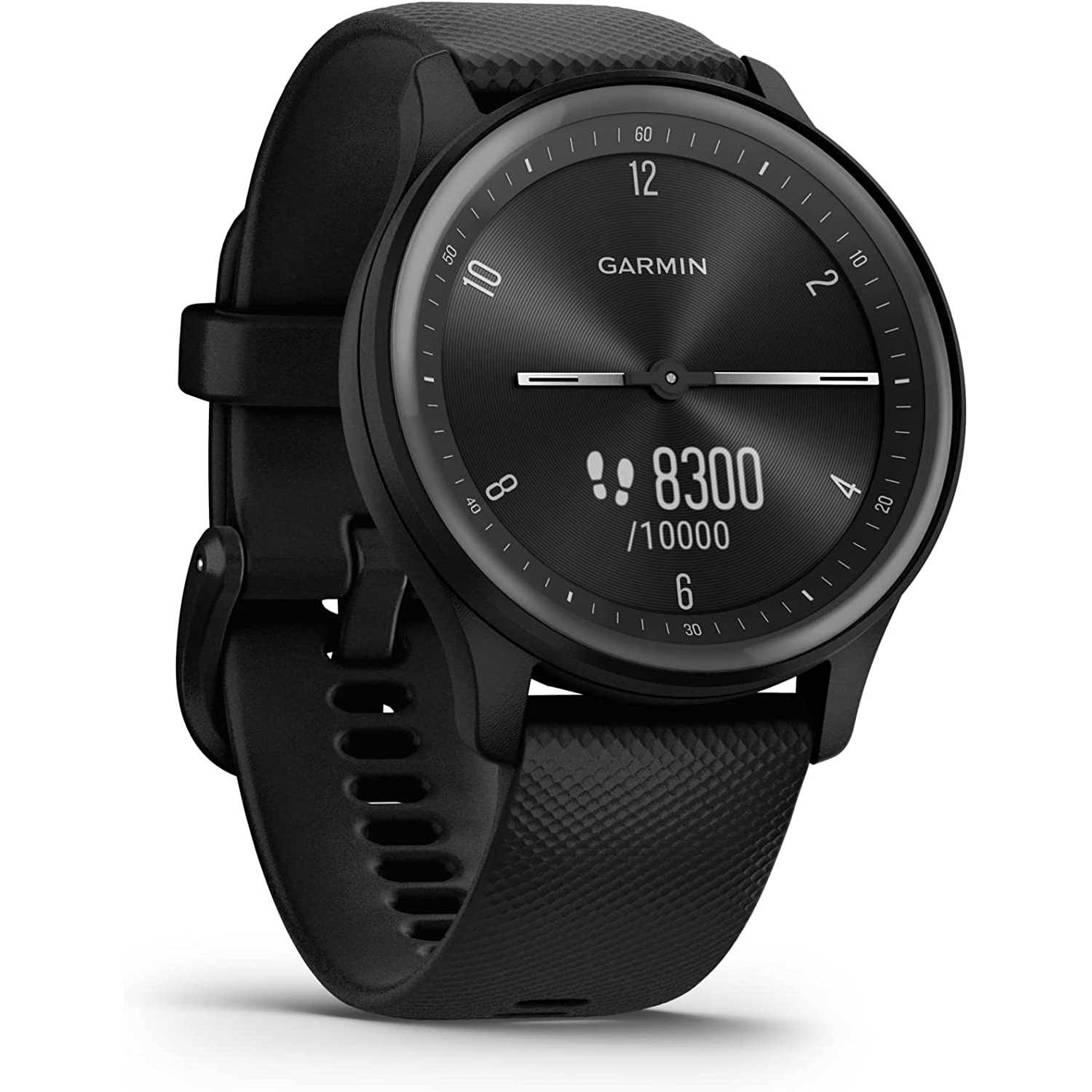 Garmin vívomove Sport, Smartwatch ibrido, Cassa 40mm, Touchscreen OLED e Lancette, Cardio, SpO2, GPS connesso, Monitoraggio 24/7, Notifiche, Calendario, SMS emergenza (Black)