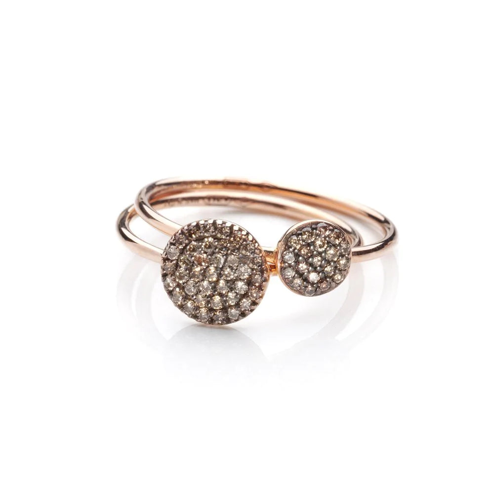 Small Brown Diamond - Anello in Oro Rosa 18 KT e Diamanti