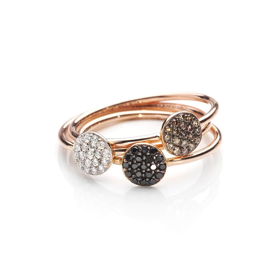 Small Brown Diamond - Anello in Oro Rosa 18 KT e Diamanti