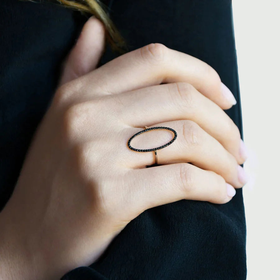 Black Window - Anello in Oro Rosa 18 KT e Diamanti