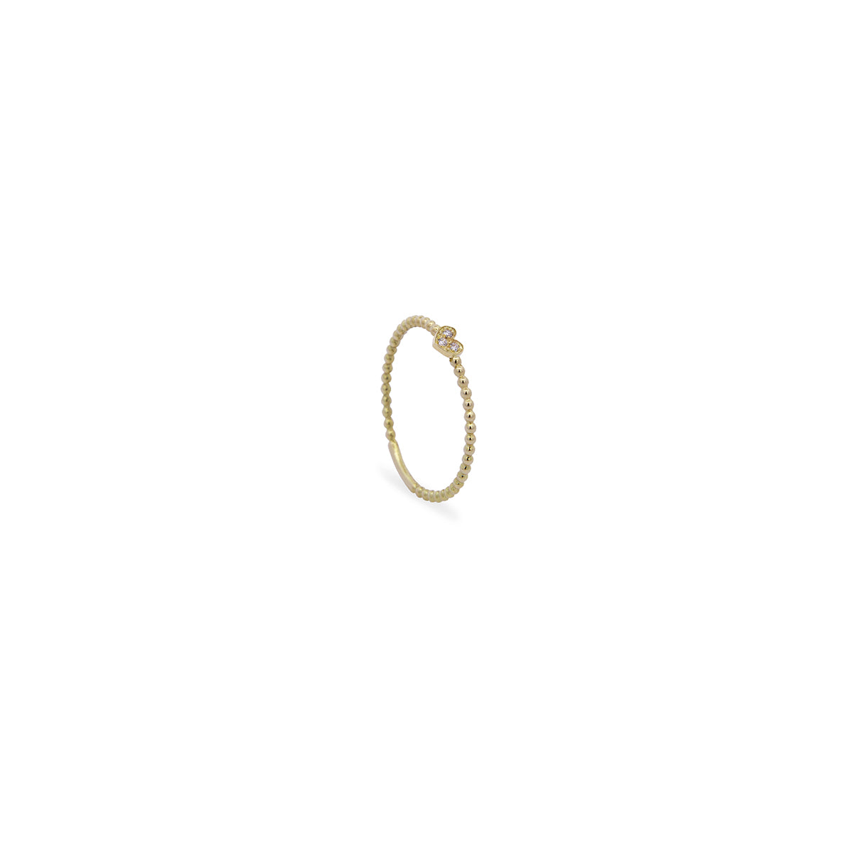 Anello Fedina Zigrinata Cuore e Diamanti Lab Grown - Oro 18kt