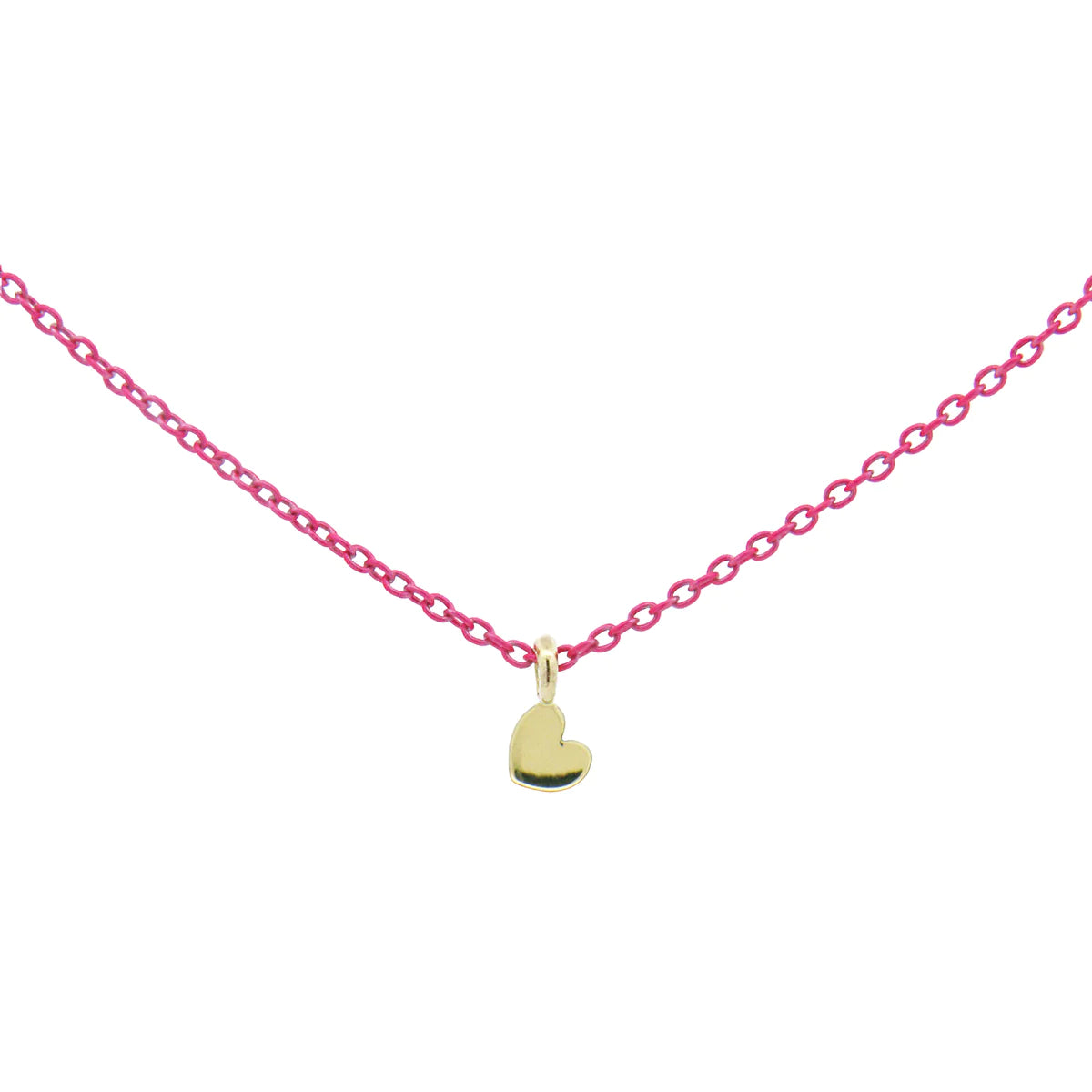 Girocollo Cuore Fucsia Fluo - Oro 18kt
