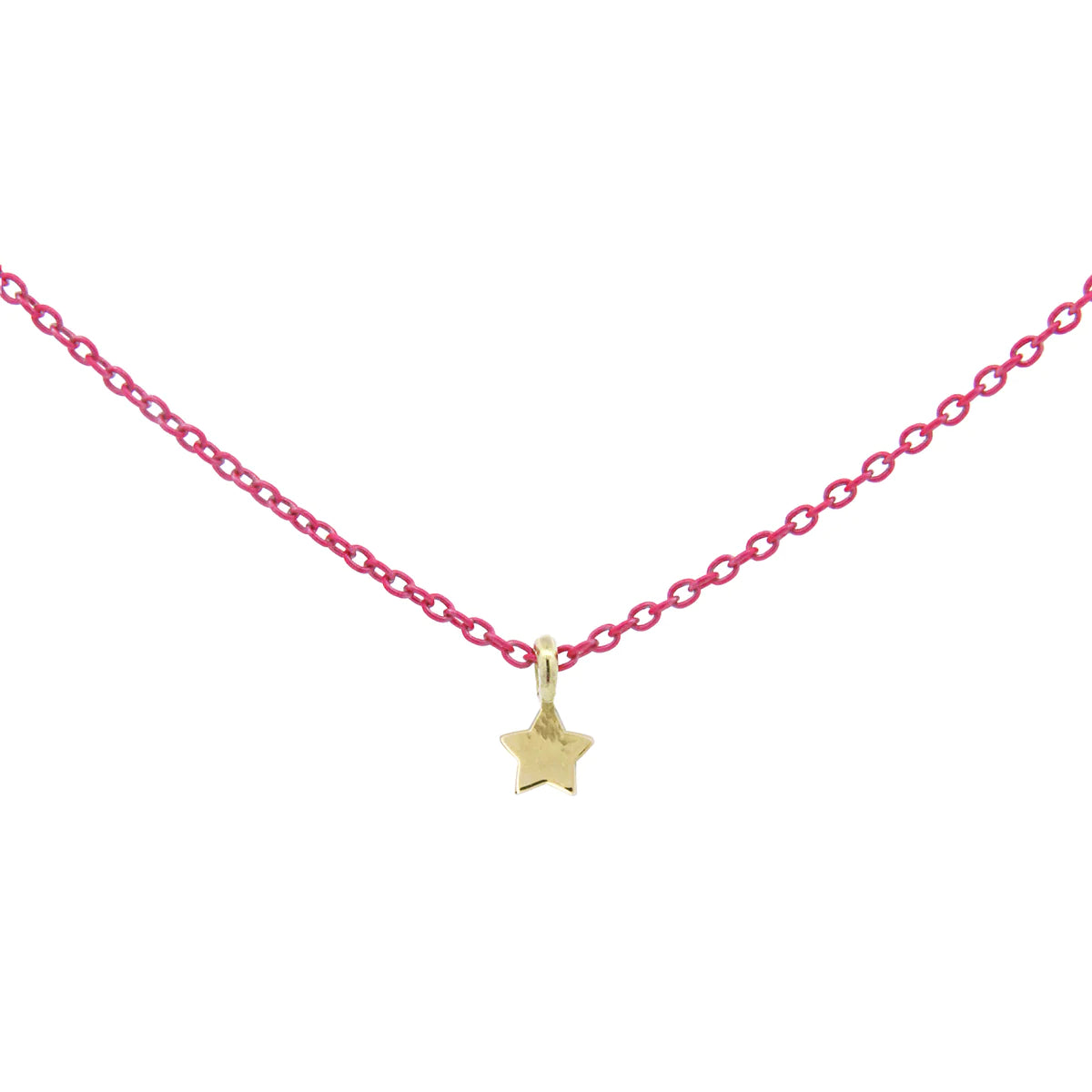 Girocollo Stella Fucsia Fluo - Oro 18kt