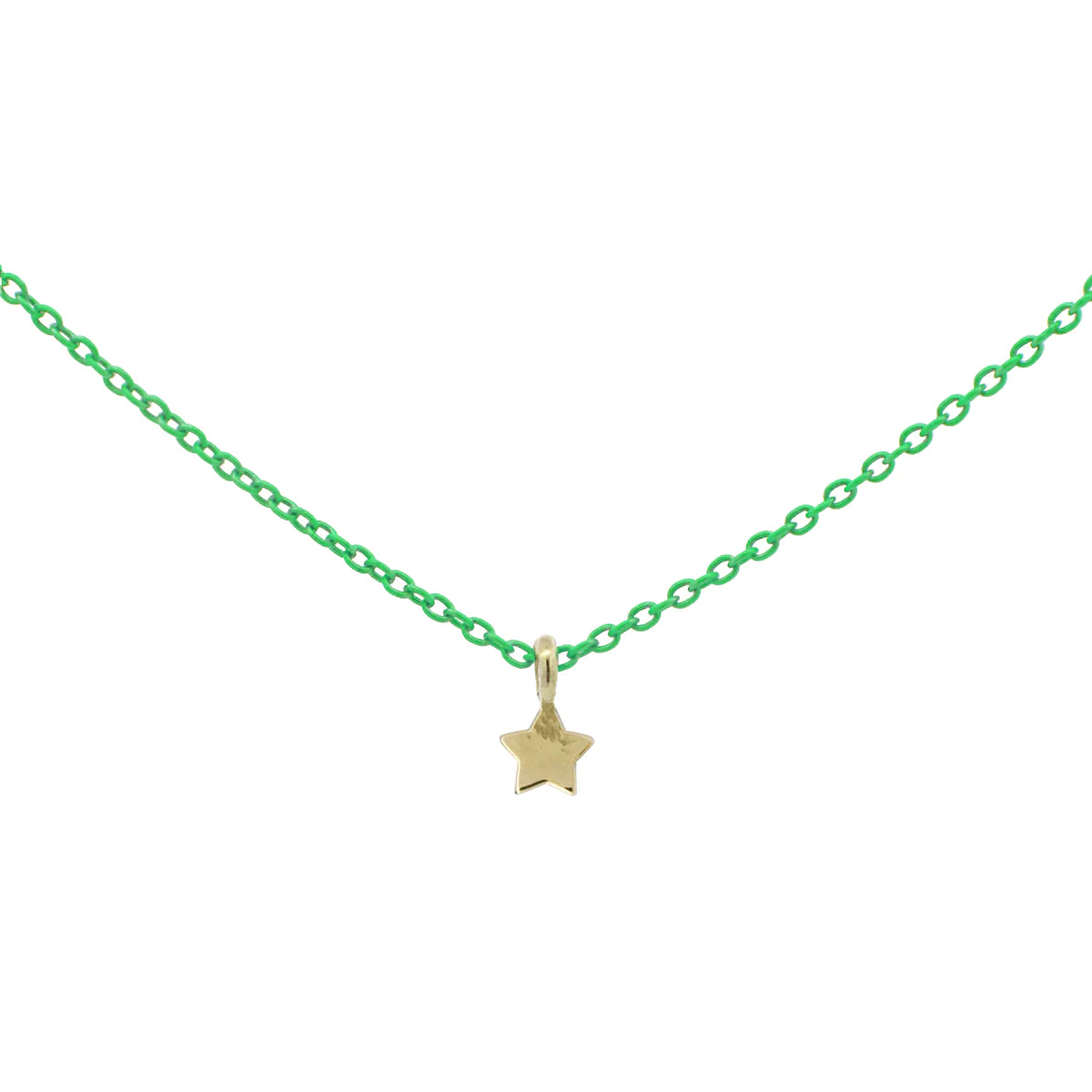 Girocollo Stella Verde Fluo - Oro 18kt