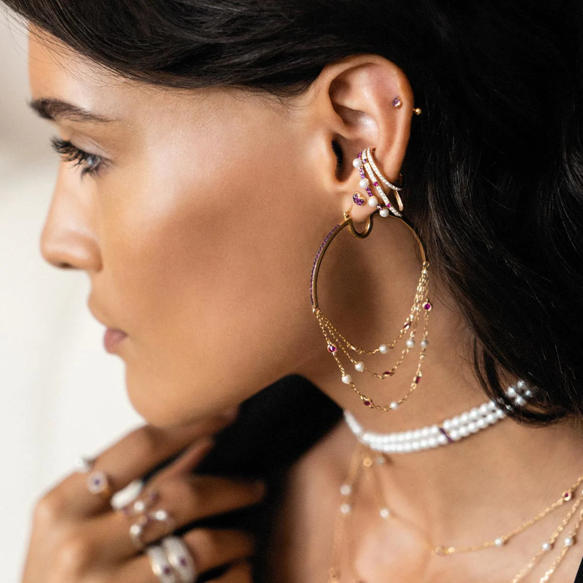 Orecchini Big Hoops Tre Fili - Galactica