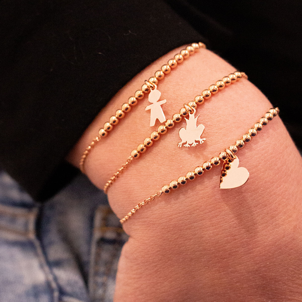 Bracciale Micro 1 Soggetto Bimbo - Oro Rosa