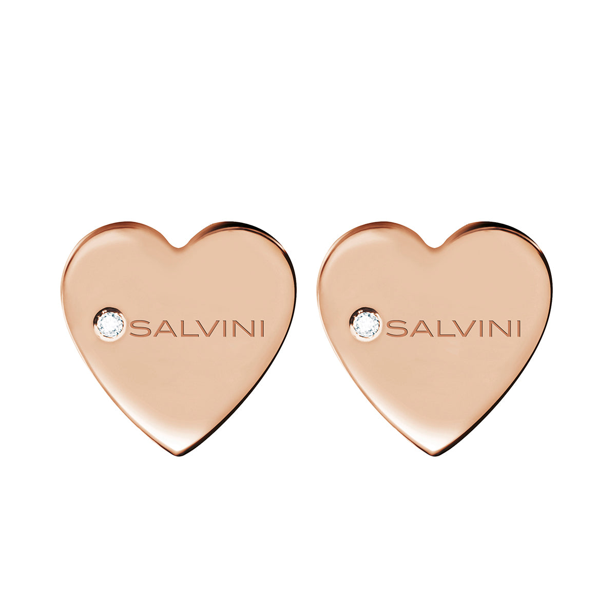 Orecchini in oro rosa 9kt con diamanti