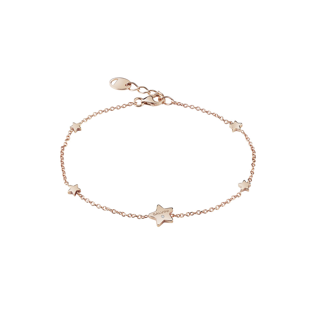 Bracciale in oro rosa 9 KT con diamante