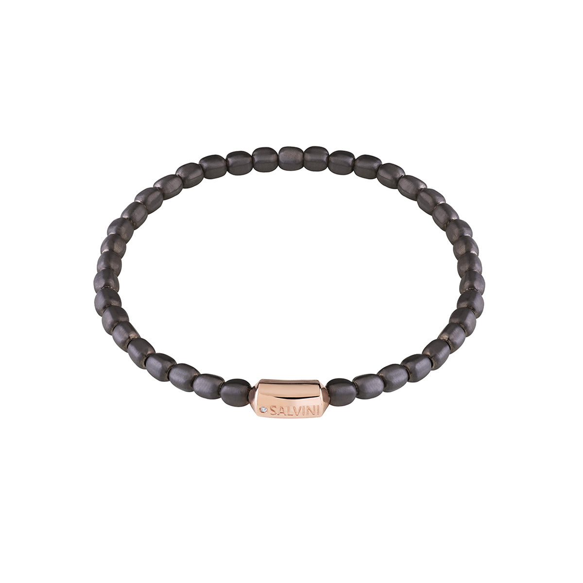 Bracciale in argento con dettagli in oro rosa 9 KT e diamante