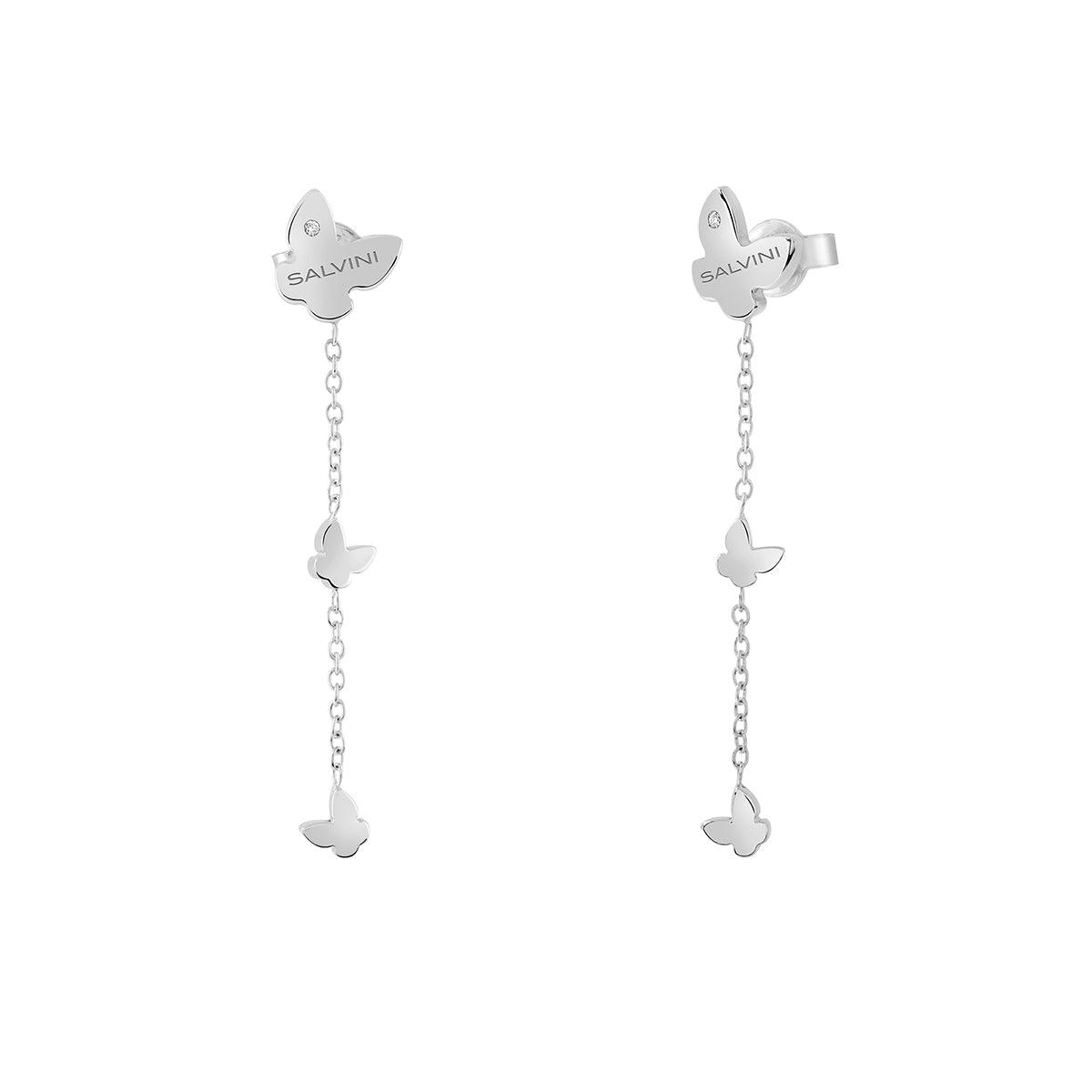 Orecchini in oro bianco 9 KT con diamante