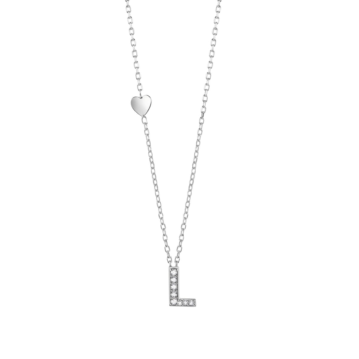 Collana in oro bianco 9KT con diamanti