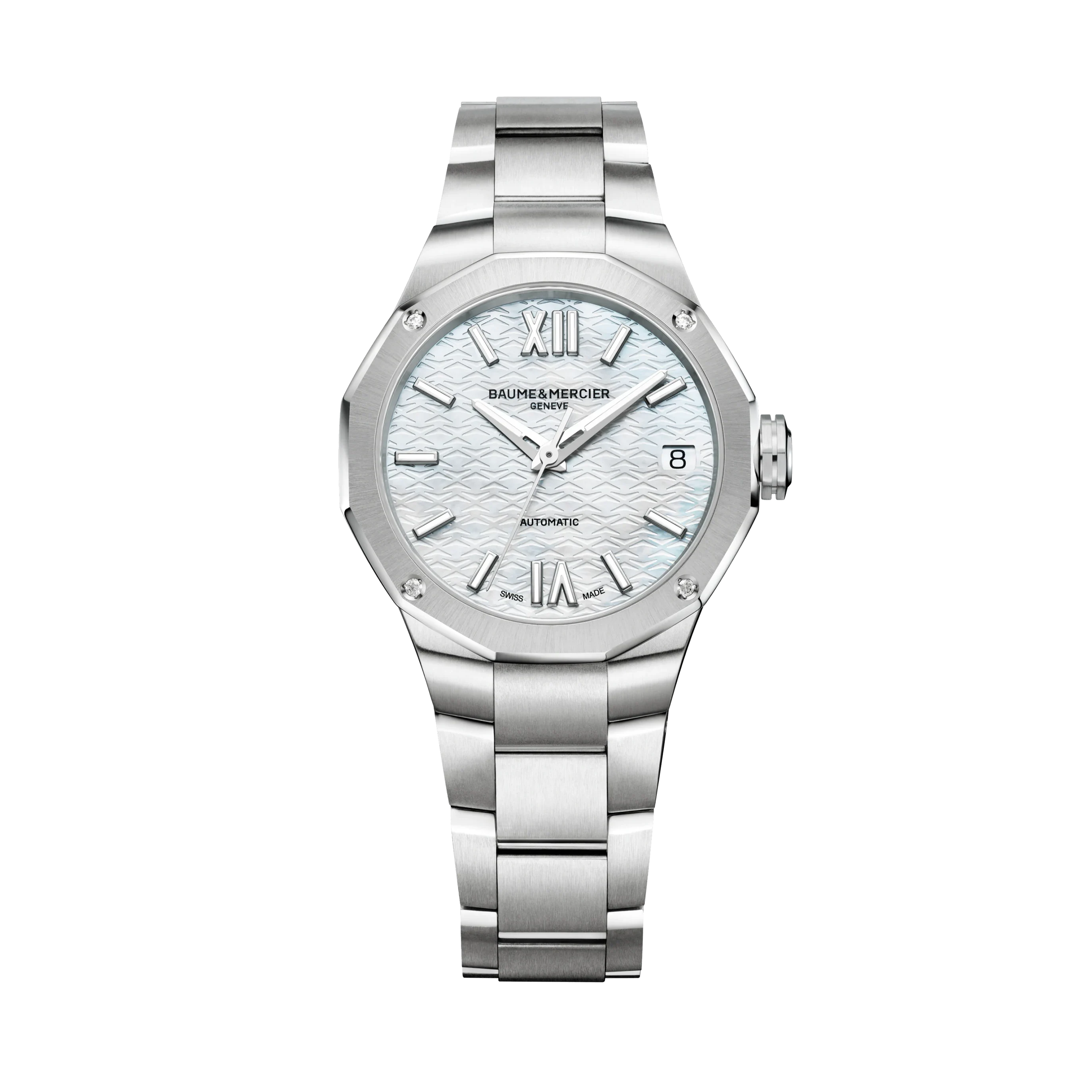Riviera 10676 - Orologio automatico, datario, diamanti - 33 mm