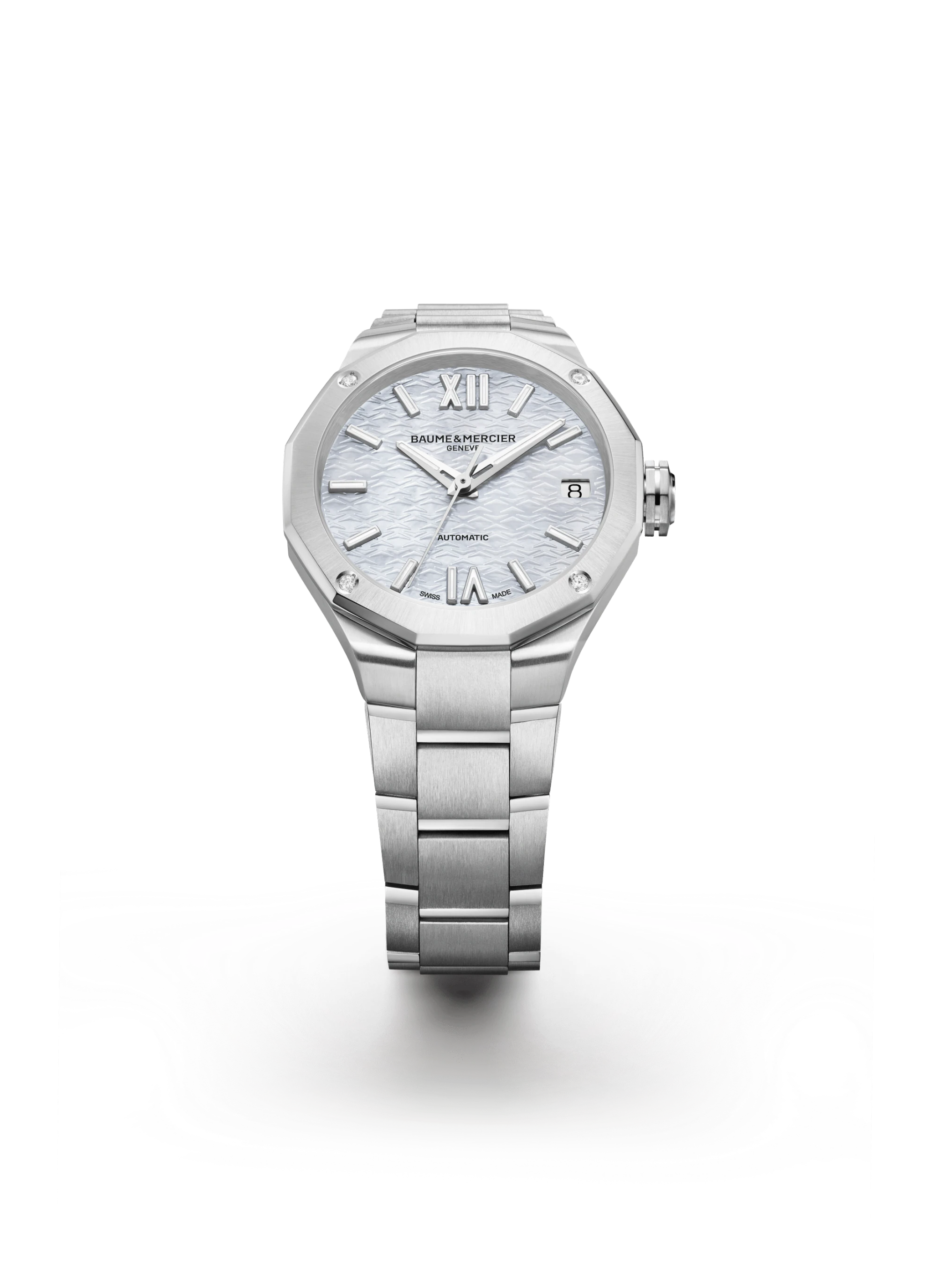 Riviera 10676 - Orologio automatico, datario, diamanti - 33 mm