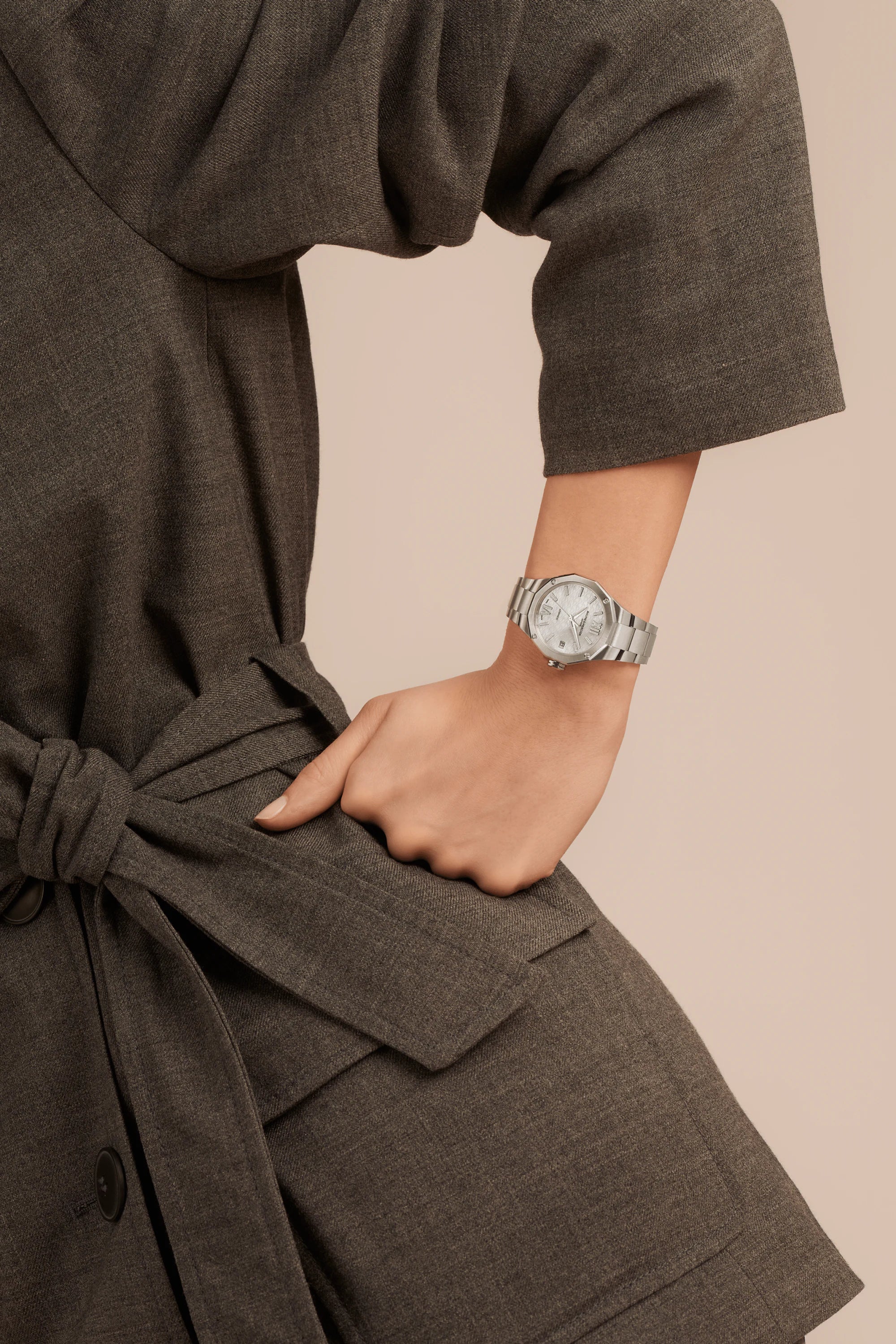 Riviera 10676 - Orologio automatico, datario, diamanti - 33 mm