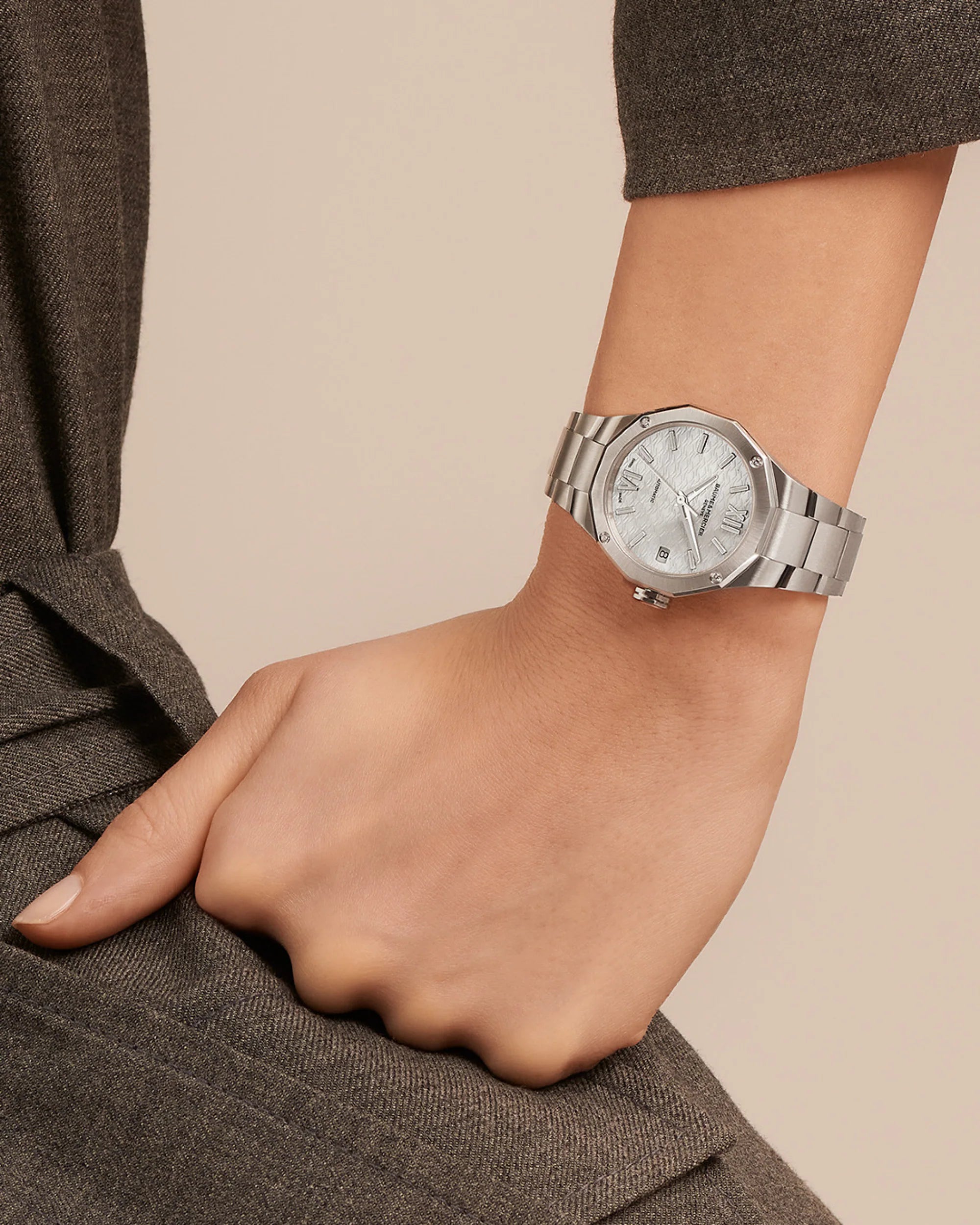 Riviera 10676 - Orologio automatico, datario, diamanti - 33 mm