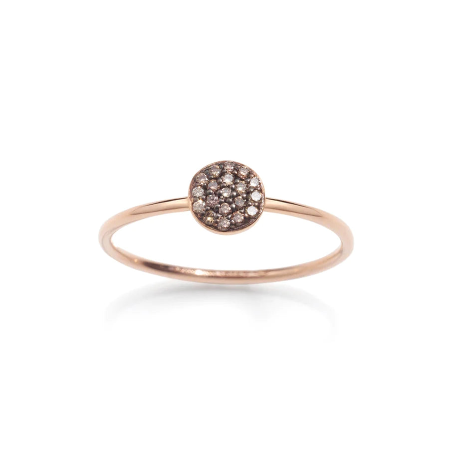 Small Brown Diamond - Anello in Oro Rosa 18 KT e Diamanti