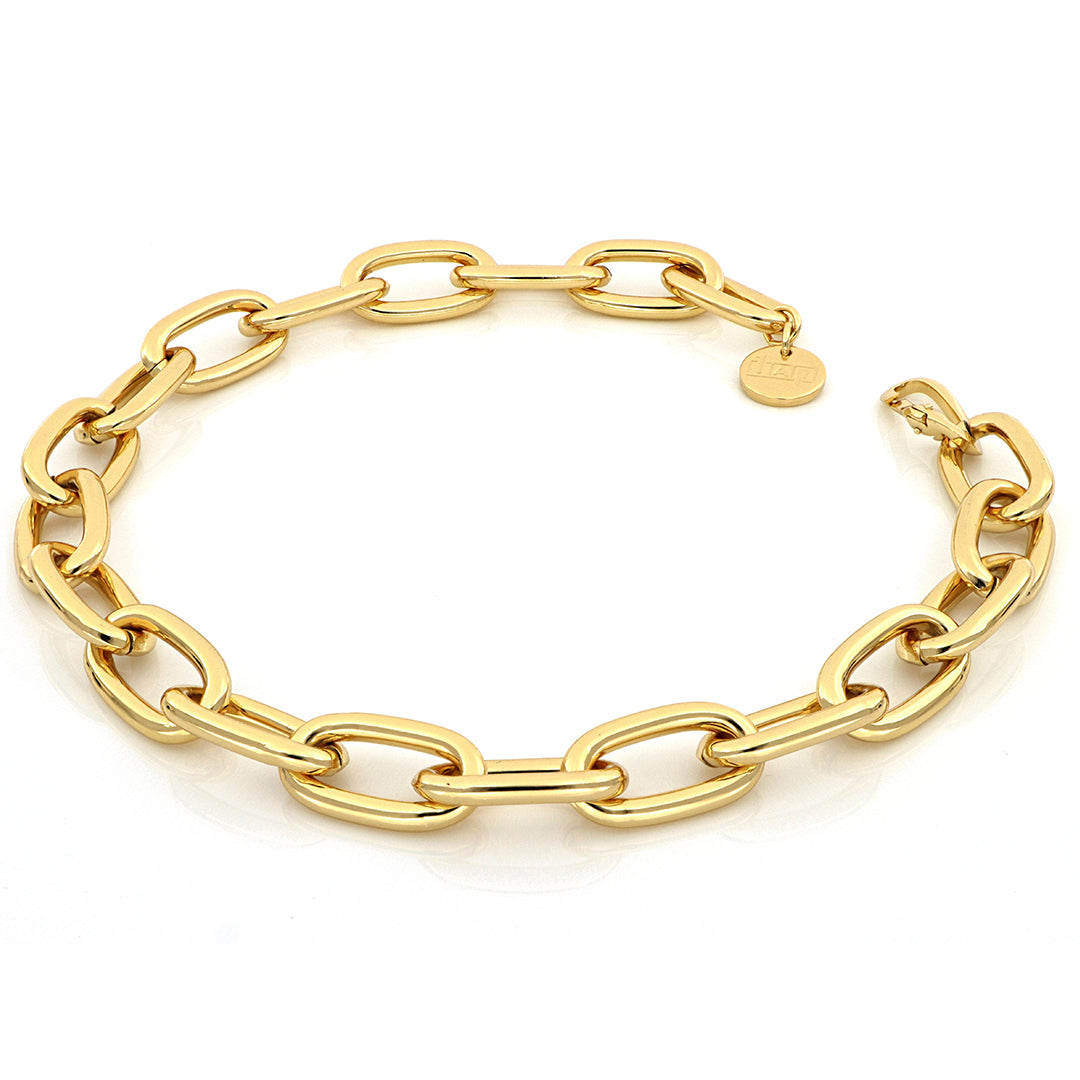 Collana con catena forzatina in bronzo dorato