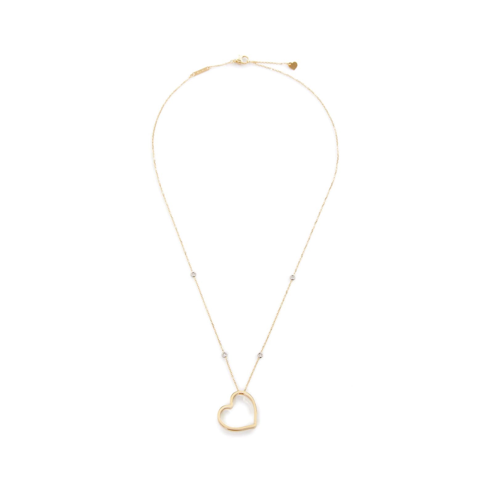 Collana in oro con cuore e diamanti