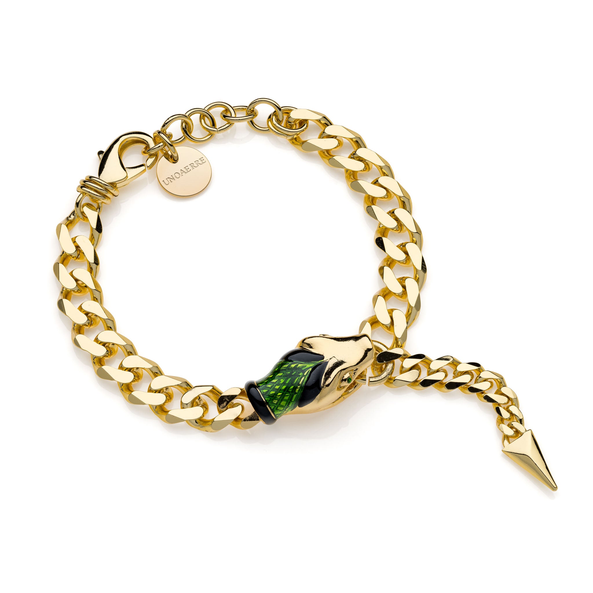 Bracciale catena grumetta con serpente