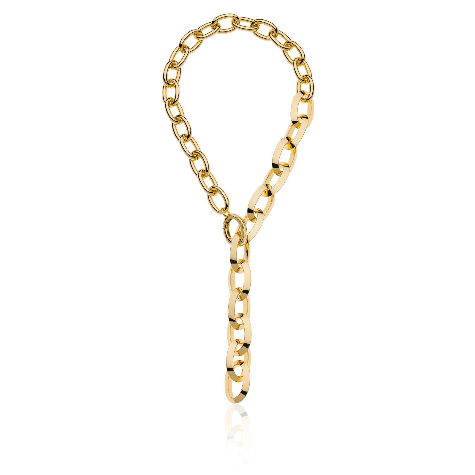 Collana con maglie ovali e triangolari