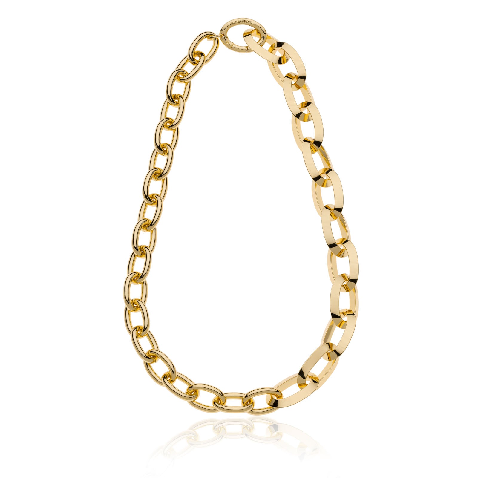 Collana con maglie ovali e triangolari