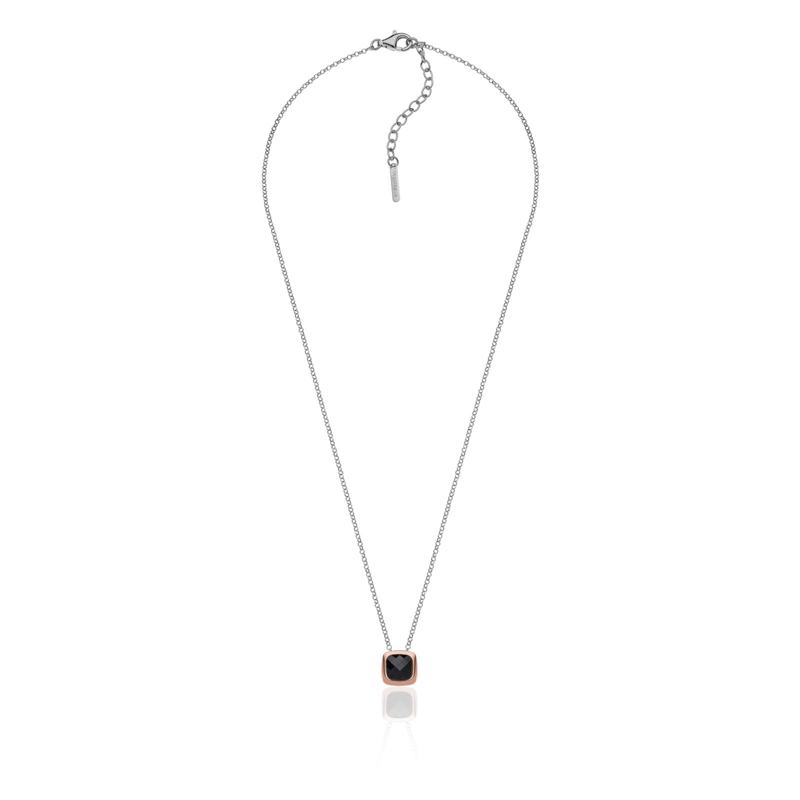 Collana in argento bicolore con cristallo Onice