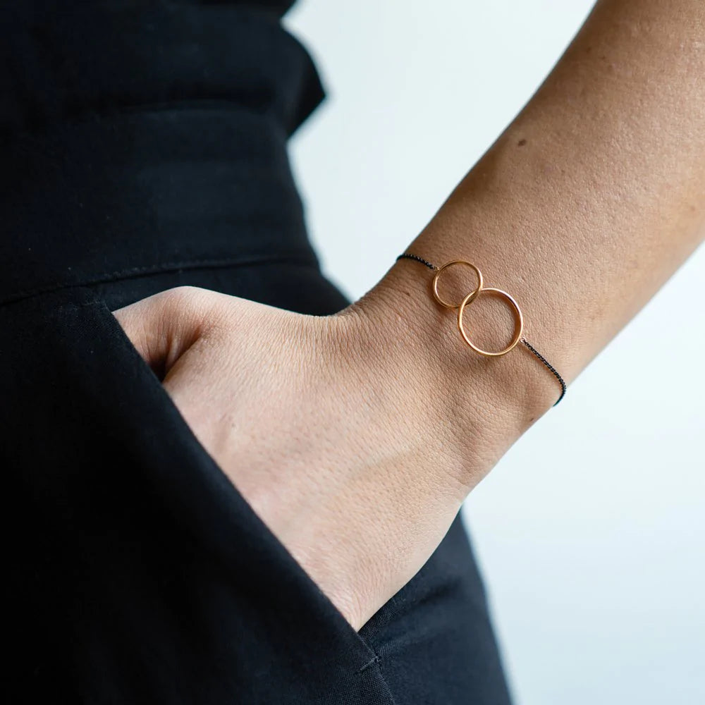 Black Unione - Bracciale in Oro Rosa 18 KT e PVD Nero