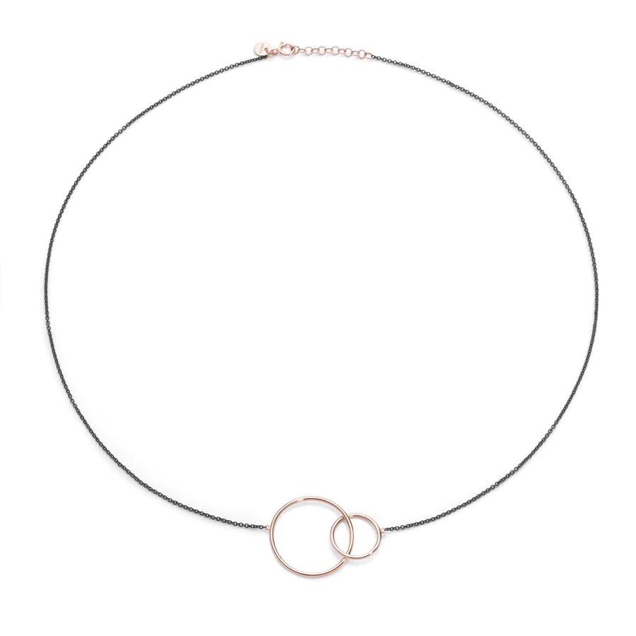 Black Unione - Collana in Oro Rosa 18 KT e PVD Nero