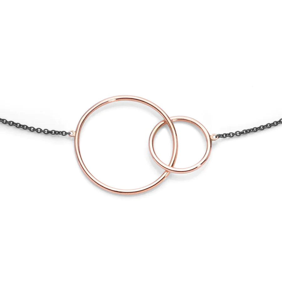 Black Unione - Collana in Oro Rosa 18 KT e PVD Nero