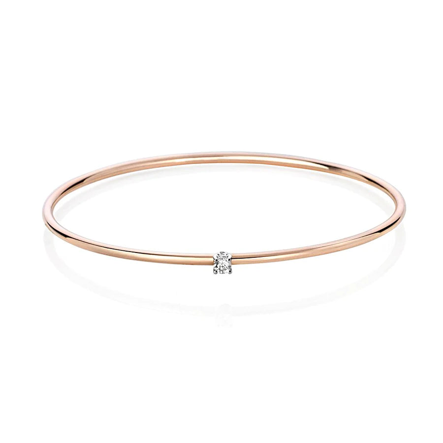 Solitaire - Bracciale in Oro Rosa 18 KT e Diamante