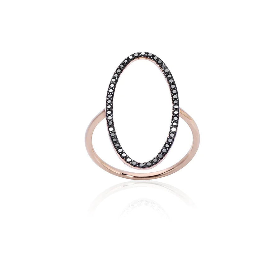 Black Window - Anello in Oro Rosa 18 KT e Diamanti
