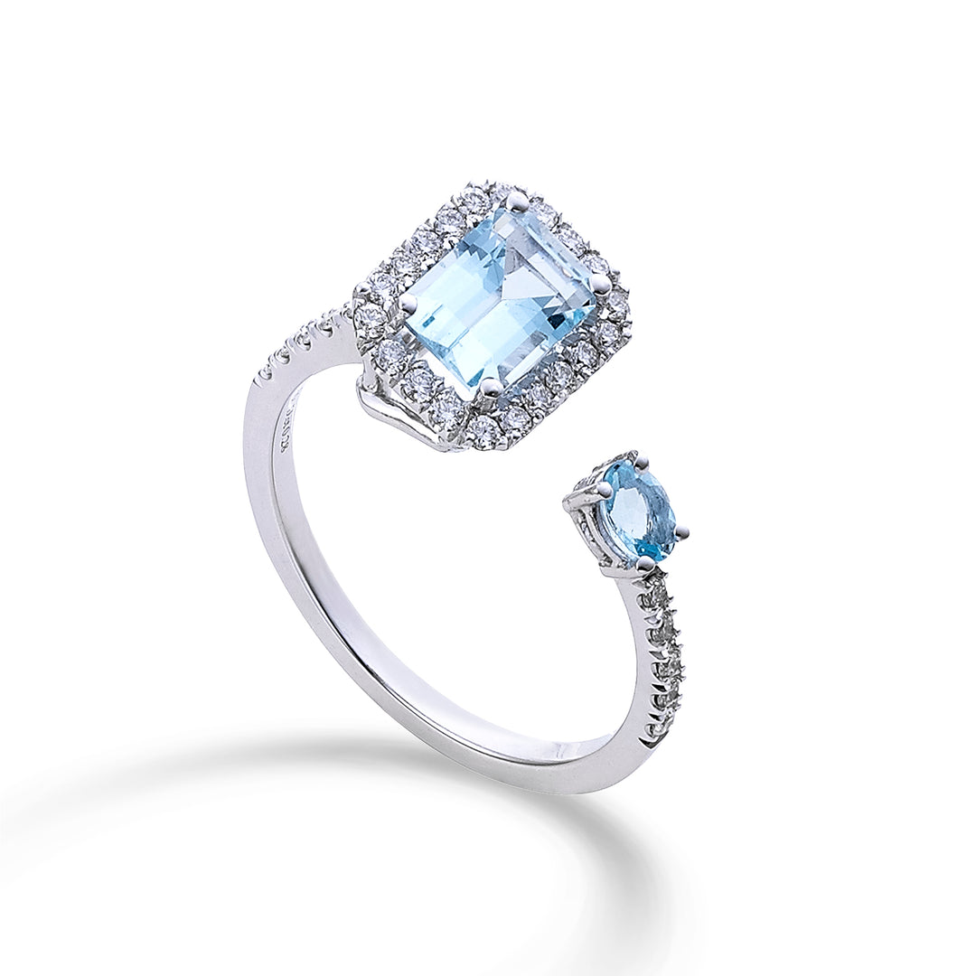 Anello Contrarier Acquamarina