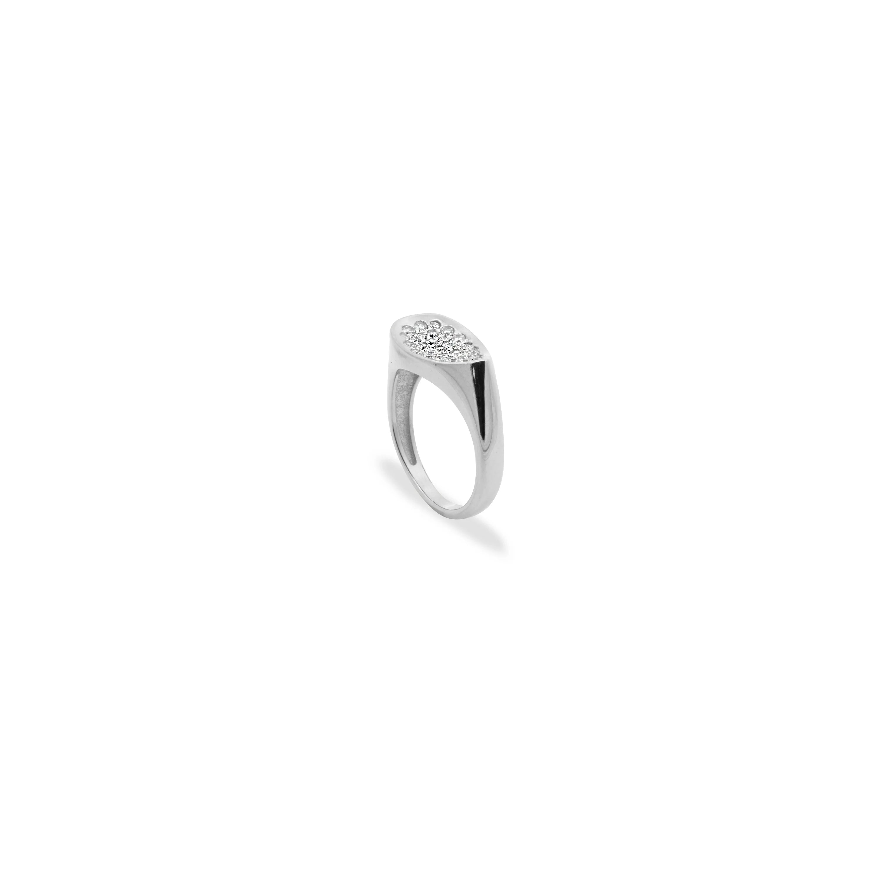 Anello Concave Drop Pavè