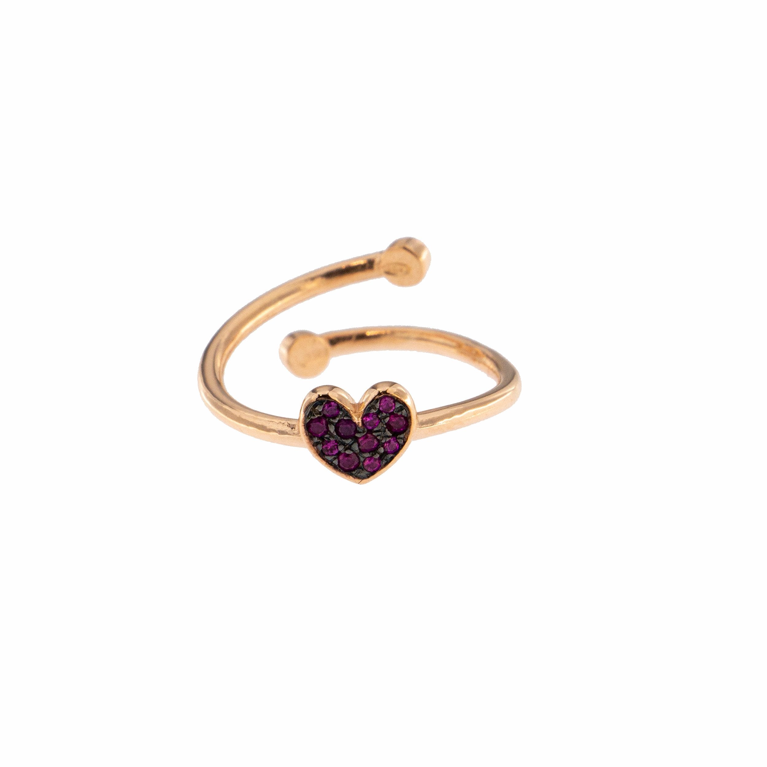Anello Con Soggetto Cuore In Zirconi Colorati