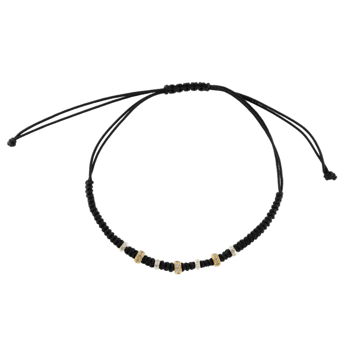Braccialetto Con Intreccio Rotondo Borchie E Zirconi - Tangle