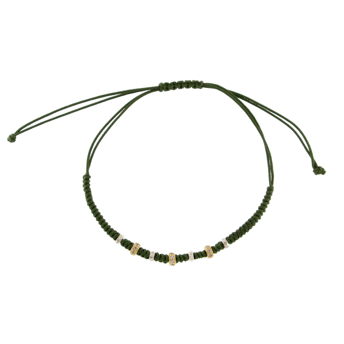 Braccialetto Con Intreccio Rotondo Borchie E Zirconi - Tangle