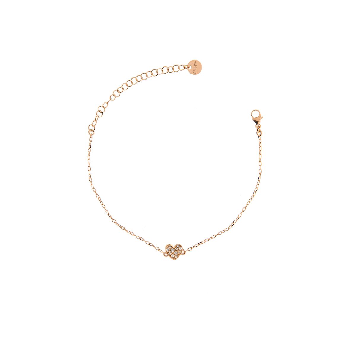 Bracciale Catena E Cuore Zirconi