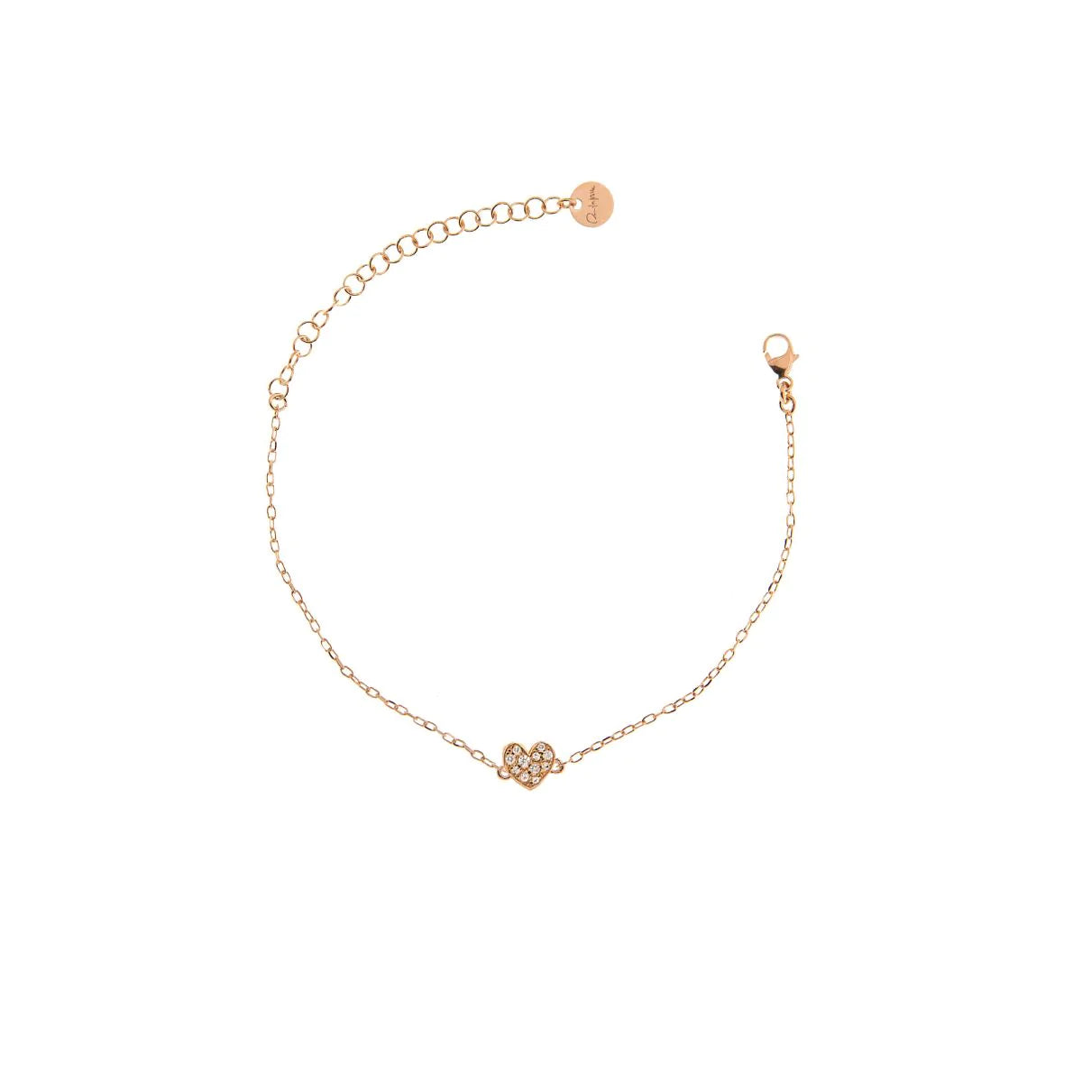 Bracciale Catena E Cuore Zirconi