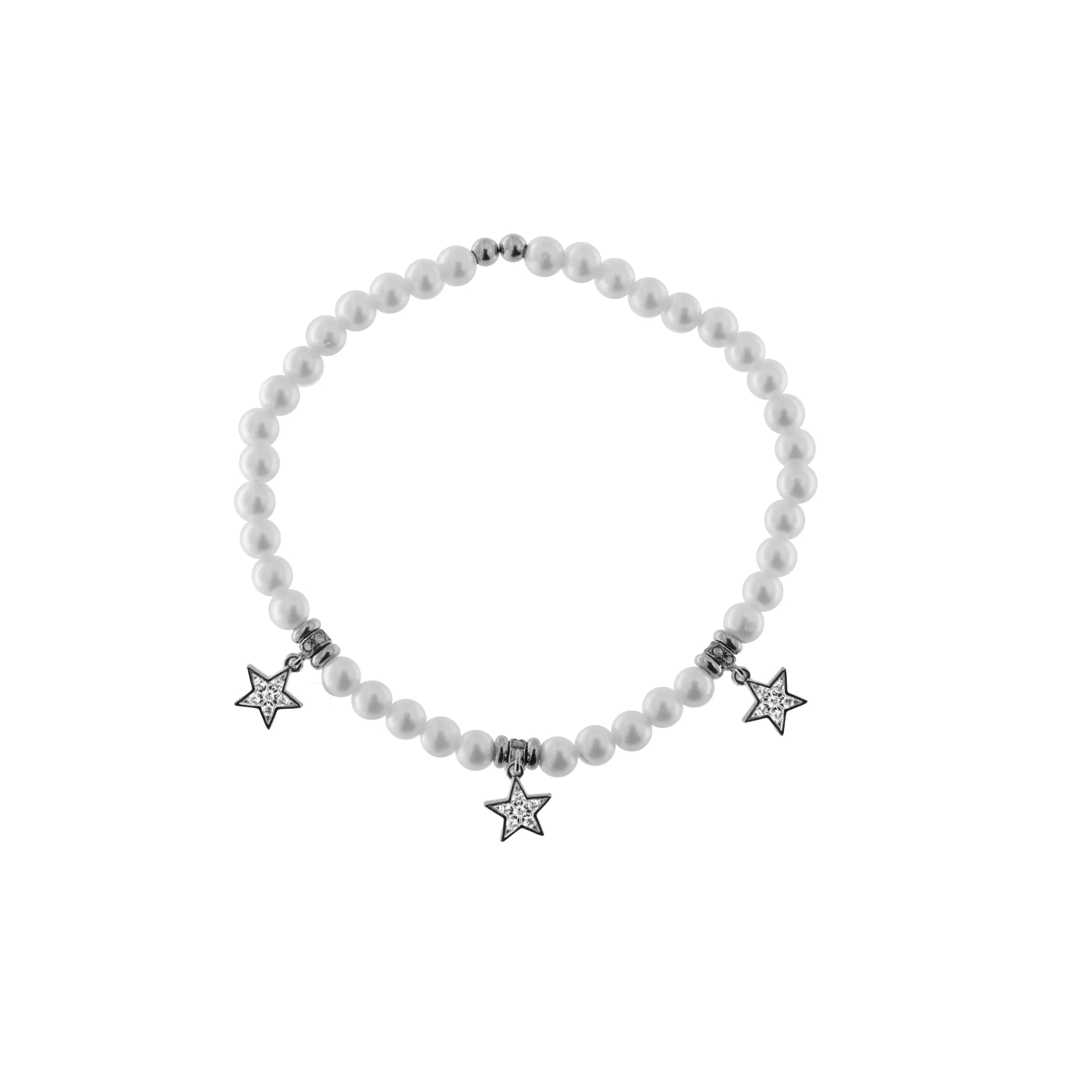 Bracciale Elastico Perle 3 Stelle - Galactica Ice