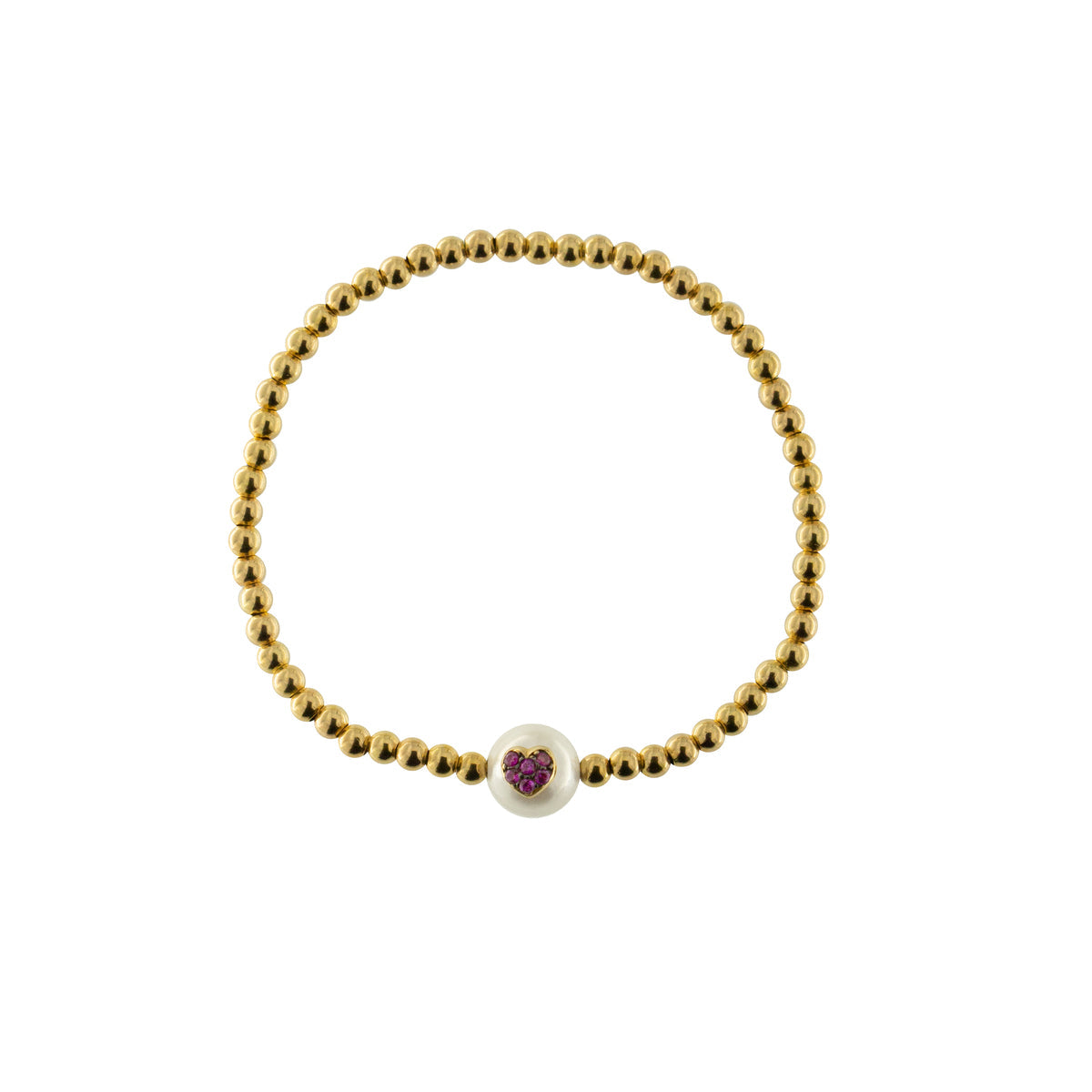 Bracciale Elastico Sfere E Perla - Galactica