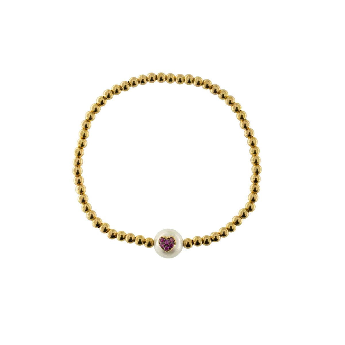Bracciale Elastico Sfere E Perla - Galactica