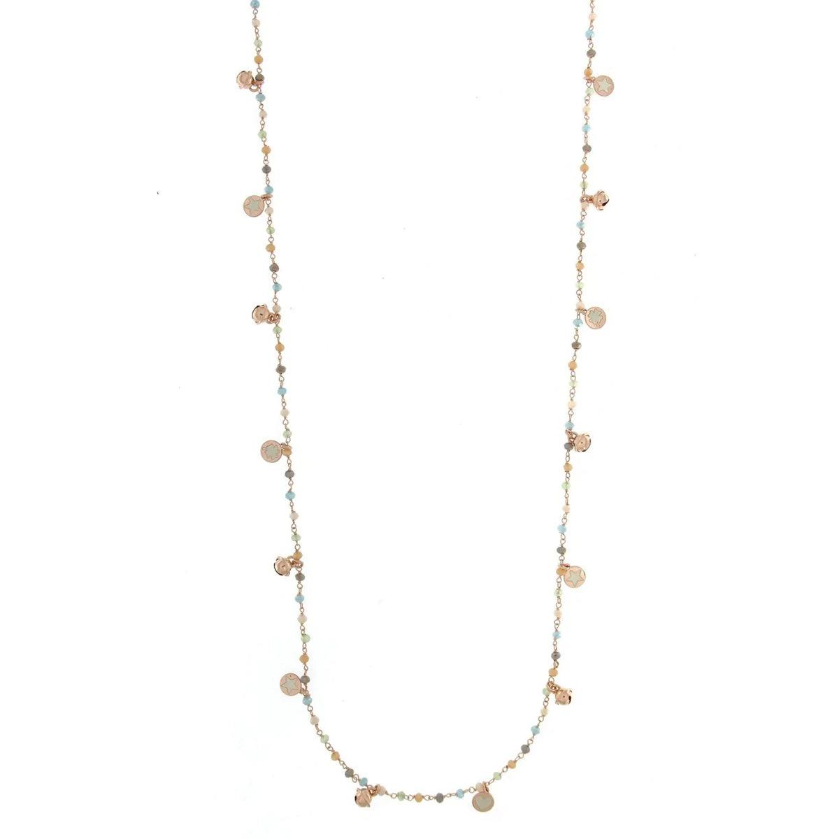 Collana Lunga Gipsy Chic- Oro Rosa e Multicolor