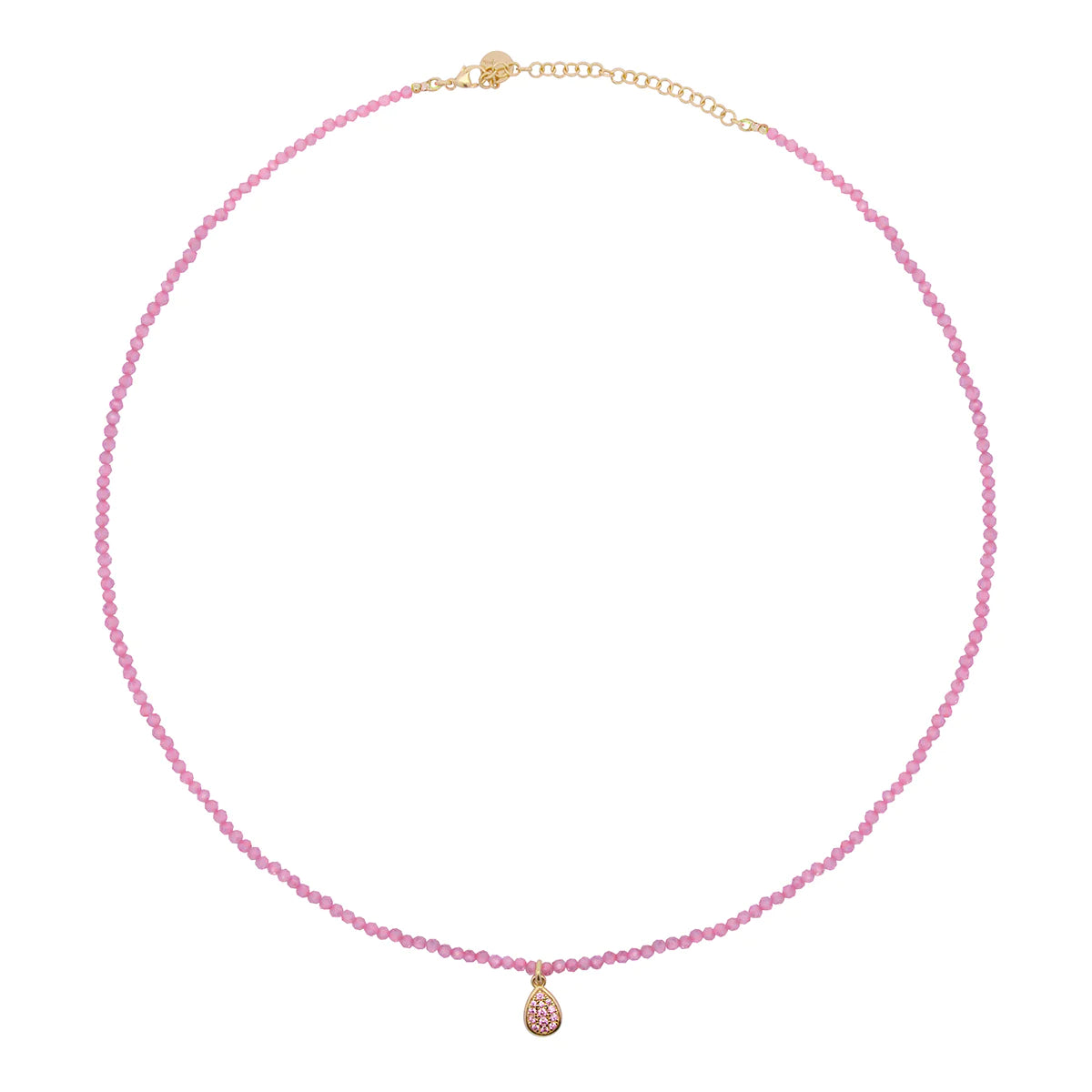 Girocollo Filo di Zirconi Rosa e Pendant Drop