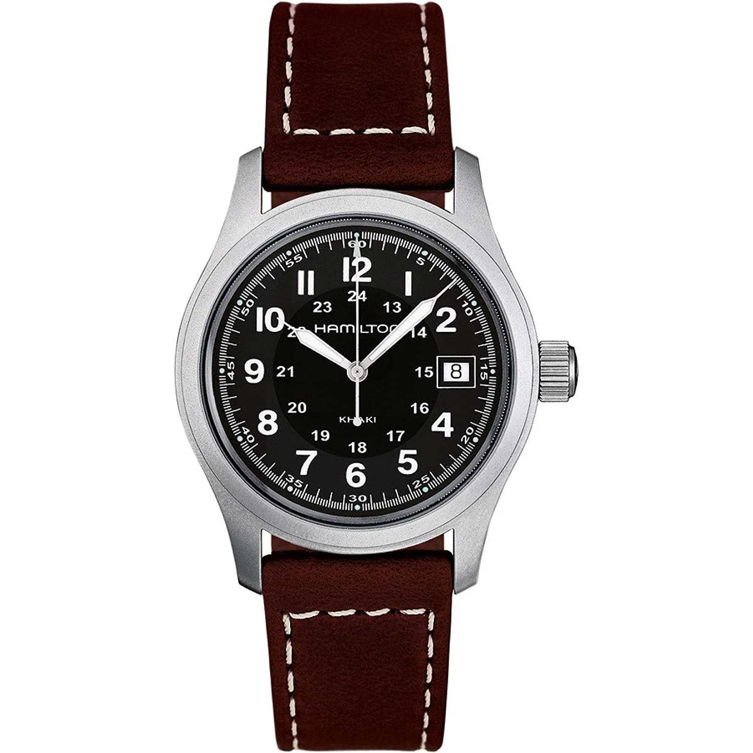 Hamilton Orologio Analogico Quarzo Uomo con Cinturino in Pelle H68411533