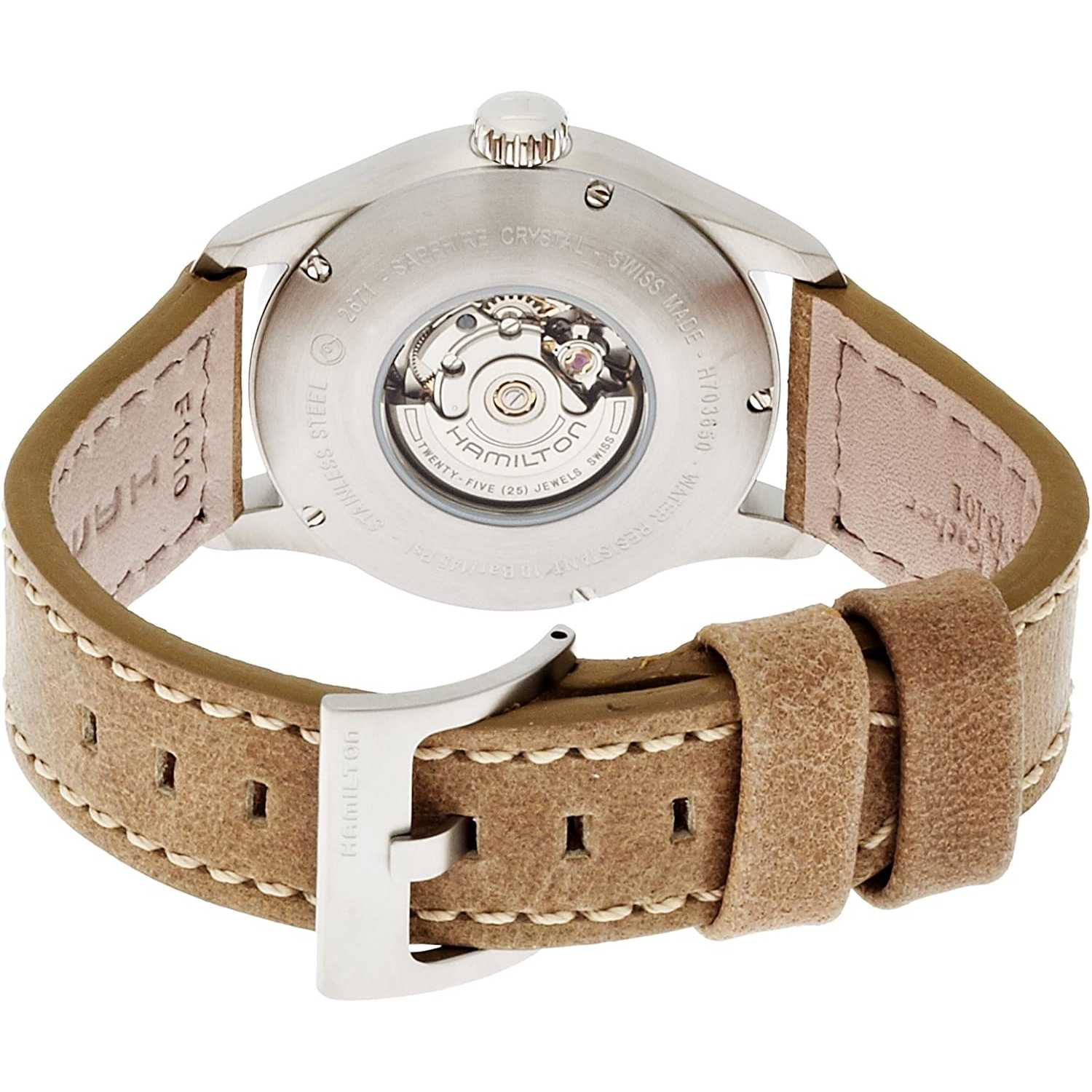 Hamilton H70365983 - Orologio da polso, cinturino in pelle