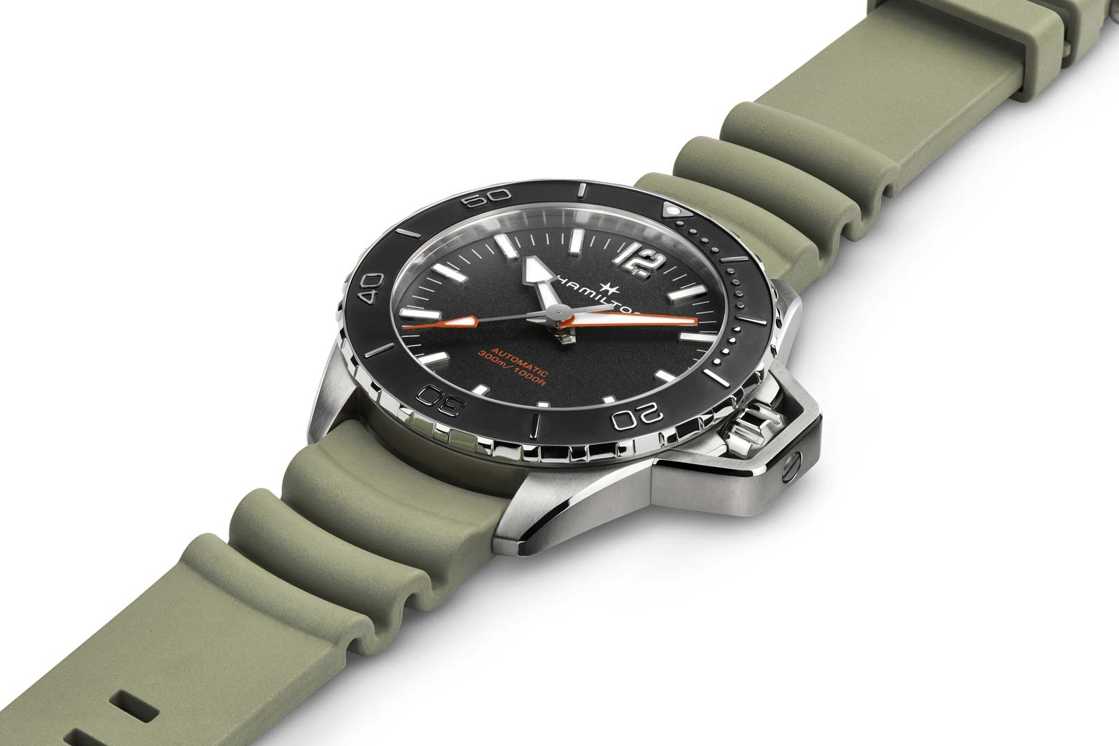 Khaki Navy Frogman Auto - Cinturino verde