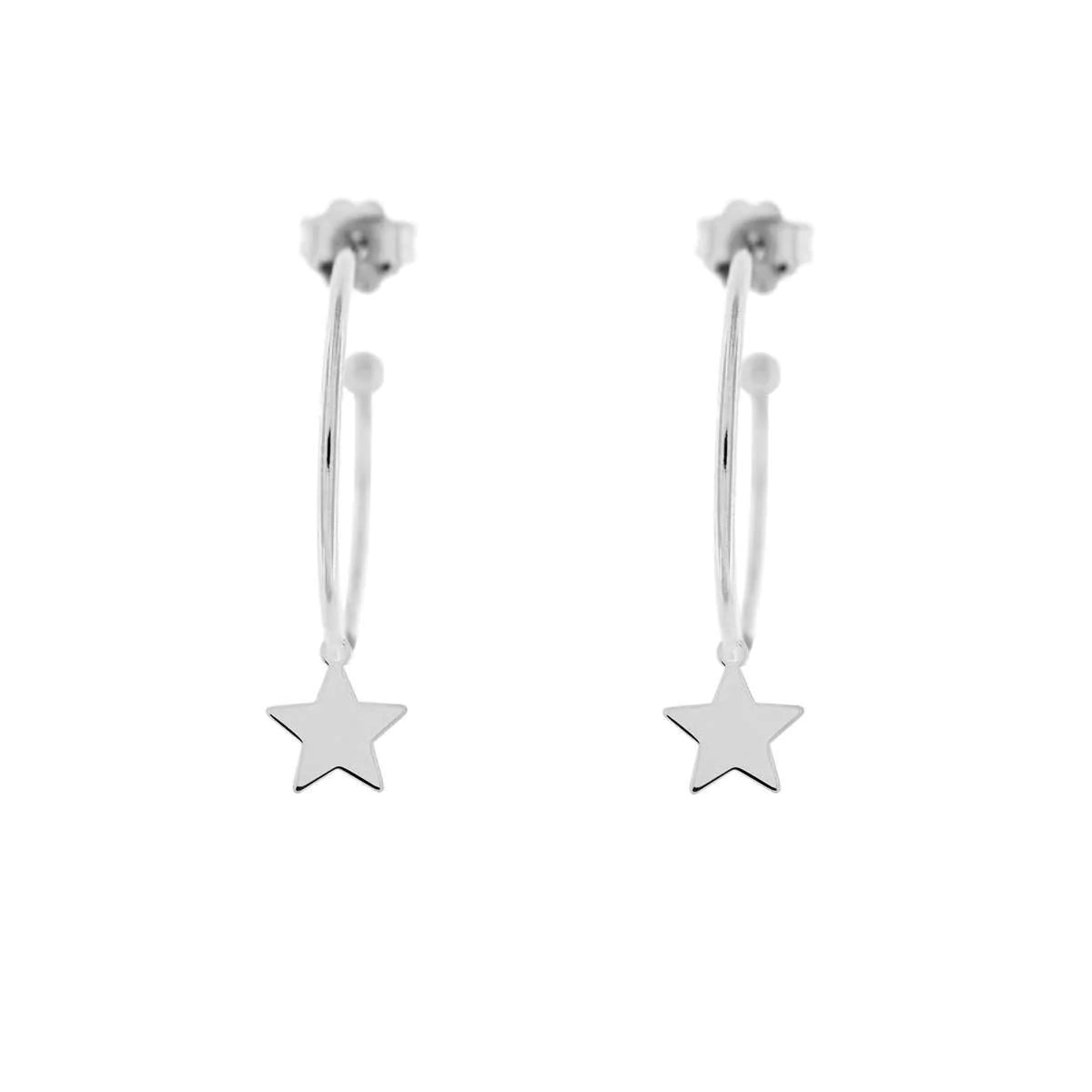 Orecchini Cerchio Con Ciondolo Micro Stella
